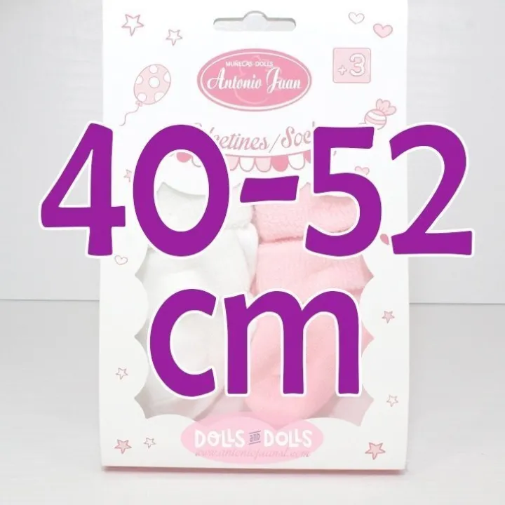Accessoires pour poupée Antonio Juan 40-52 cm - Chaussettes blanches et roses