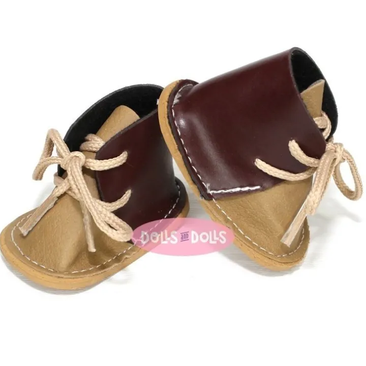 Accessoires pour poupée Nines d'Onil 30 cm - Mia - Chaussures à lacets marron-beige