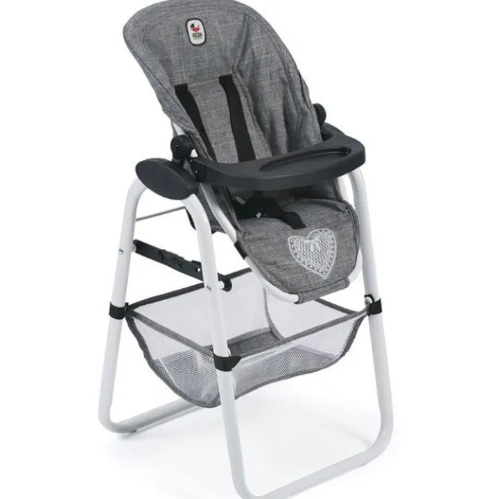 Chaise haute pour poupées jusqu'à 55 cm - Bayer Chic 2000 - Denim gris