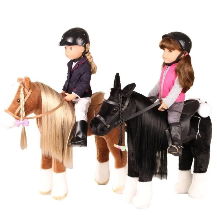 Cheval noir pour poupées jusqu'à 50 cm Götz