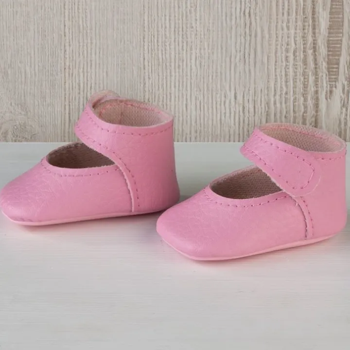 Compléments pour poupée Así 36 à 40 cm - Chaussons roses pour poupée Guille, Koke et Nelly