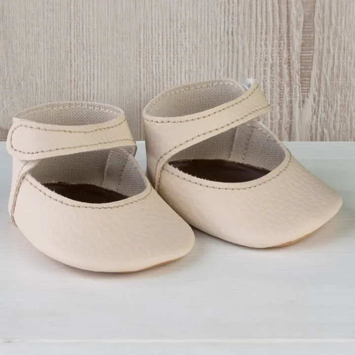 Compléments pour poupée Así 43 à 46 cm - Chaussons beiges pour poupées María, Pablo, Leo, Real Reborn et Limited Series