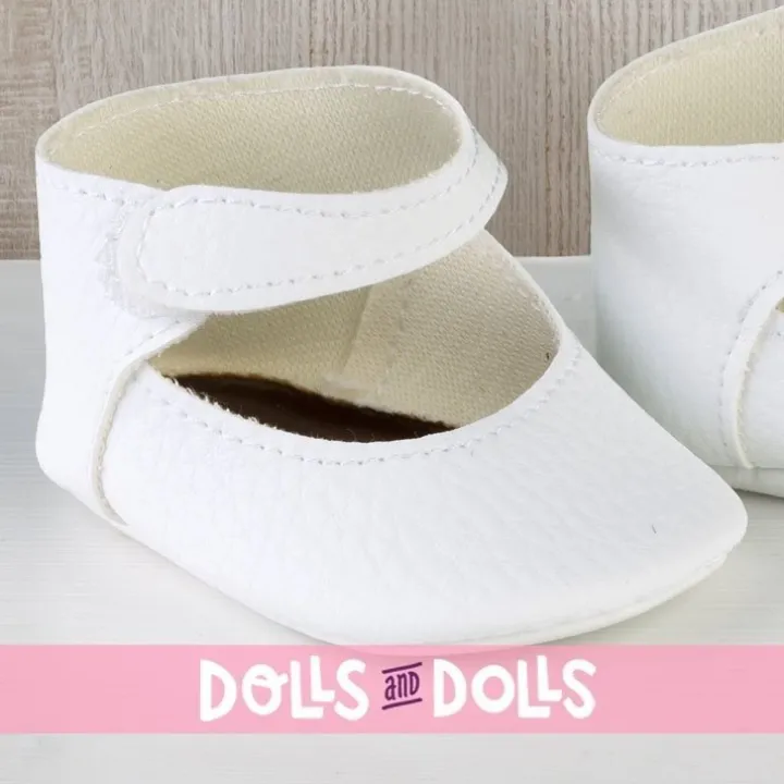 Compléments pour poupée Así 36 à 40 cm - Chaussons blancs pour poupée Guille, Koke et Nelly