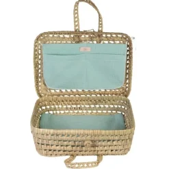 Compléments pour poupée Asi - Así Dreams - Valise en feuilles de palmier avec mousseline verte
