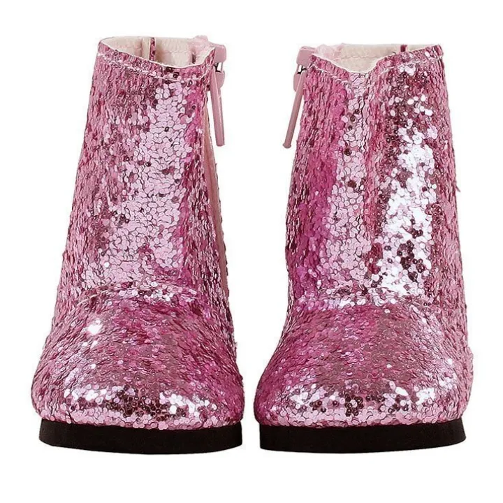 Compléments pour poupée Götz 42-50 cm - Bootes rose pailleté