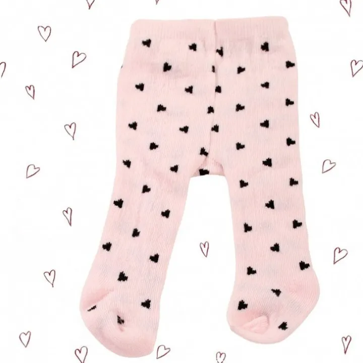 Compléments pour poupée Götz 36-50 cm - Collants roses avec coeurs