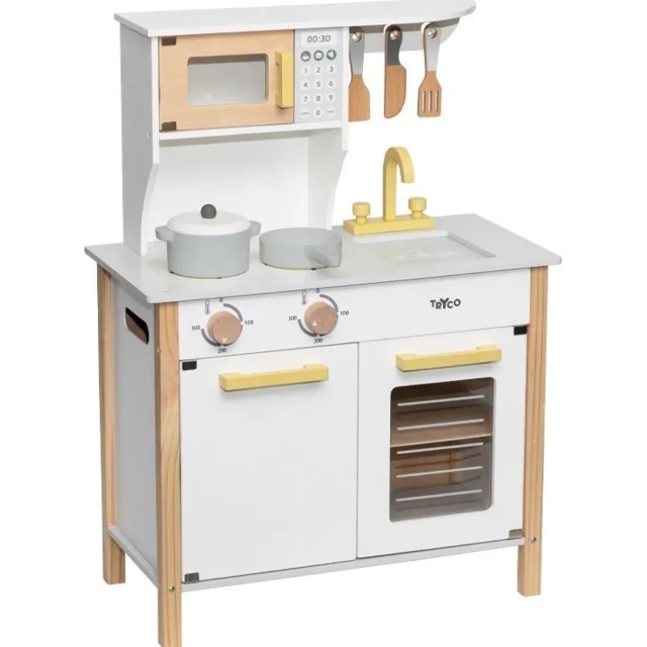 Cuisine en bois Tryco - blanc/or