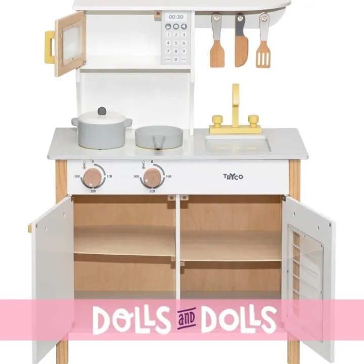 Cuisine en bois Tryco - blanc/or