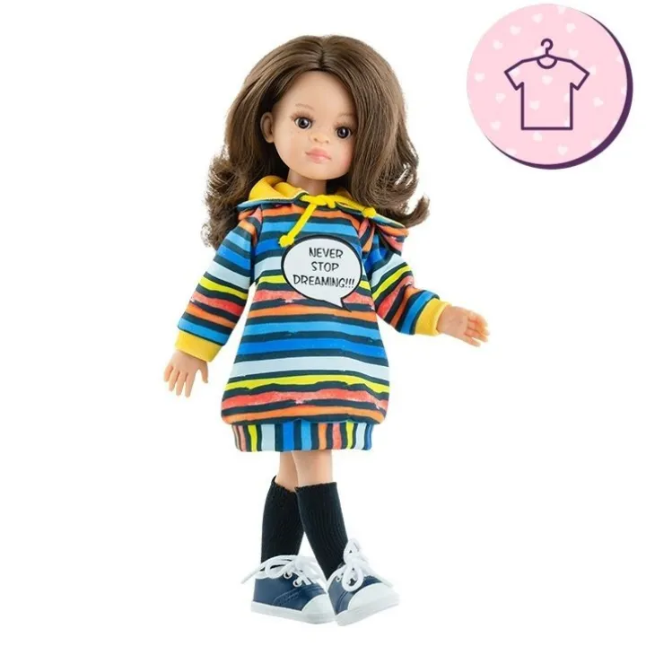 Ensemble pour poupée Paola Reina 32 cm - Las Amigas - Eva - Robe "Never Stop Dreaming"