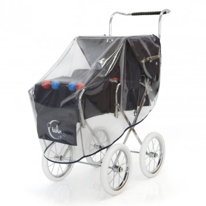 Housse de pluie bleu marine pour poussette double poupée Big Bebelux
