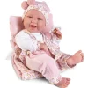 Poupée Antonio Juan 42 cm - Nouveau-né Carla avec chaise et matelas à langer