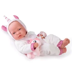 Poupée Antonio Juan 42 cm - Nouveau-né en costume de licorne