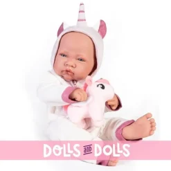 Poupée Antonio Juan 42 cm - Nouveau-né en costume de licorne