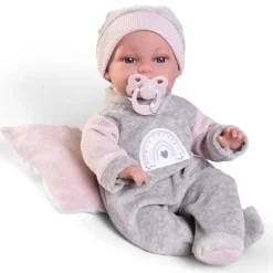 Poupée Antonio Juan 34 cm - Nouveau-né Baby Toneta Posturitas petit lit