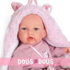 Poupée Antonio Juan 27 cm - Petit petits mots avec une casquette licorne