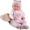Poupée Antonio Juan 42 cm - Poids Spécial - Nouveau-né Luca avec coussin en forme de coeur