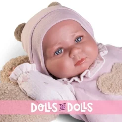 Poupée Antonio Juan 42 cm - Poids Spécial - Nouveau-né Luca avec coussin en forme de coeur