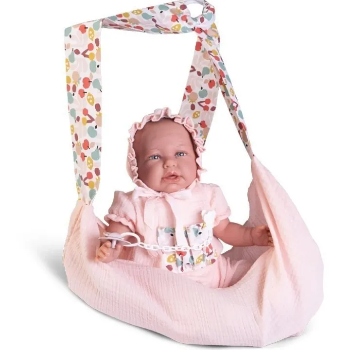 Poupée Antonio Juan 52 cm - "Mi primer Reborn" Daniela avec le porte-bébé