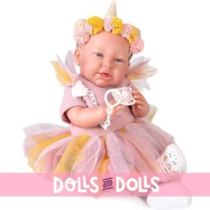 Poupée Antonio Juan 52 cm - "Mi primer Reborn" Daniela fée avec bandeau pour vous