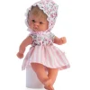 Poupée Así 20 cm - Bomboncín avec fleur et robe rayée