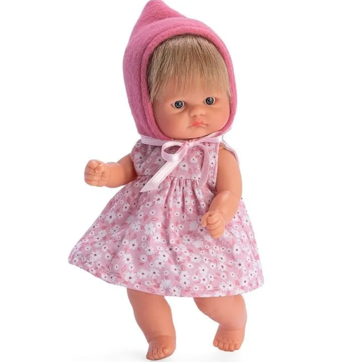Poupée Así 20 cm - Bomboncín avec robe fleurie et capuche fuchsia