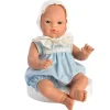 Poupée Así 36 cm - Koke avec barboteuse bleu clair avec capuche brodée beige