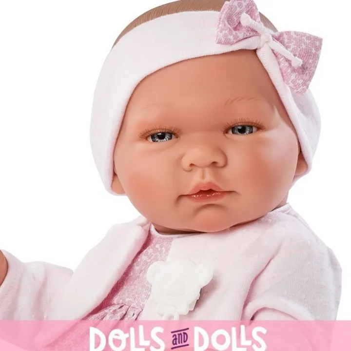 Poupée Así 43 cm - Maria avec robe rose et veste plumeti