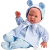 Poupée Así 43 cm - Pablo en robe bleu coeurs avec chapeau à oreilles