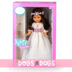 Poupée de collection Nancy 41 cm - Brune communion avec une couronne de fleurs