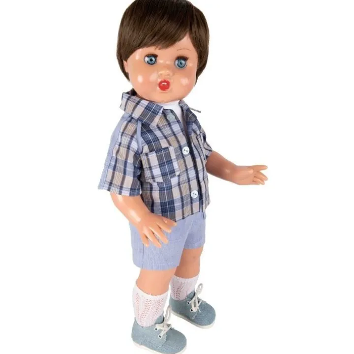 Poupée Juanín Pérez 50 cm - Avec chemise rayée bleue