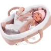 Poupée Llorens 40 cm - Crying Mimi nouveau-né avec nacelle rose