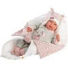 Poupée Llorens 44 cm - Nouveau-né en pleurs Tina avec matelas à langer