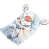 Poupée Llorens 40 cm - Nouveau-né Nico avec coussin bleu clair