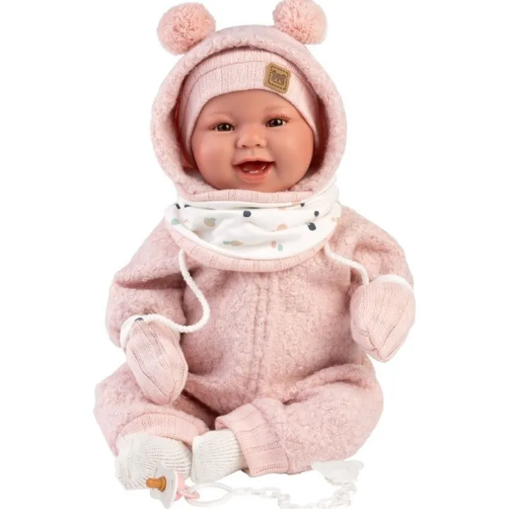 Poupée Llorens 44 cm - Nouveau-né Tala sourit avec pyjama ourson rose