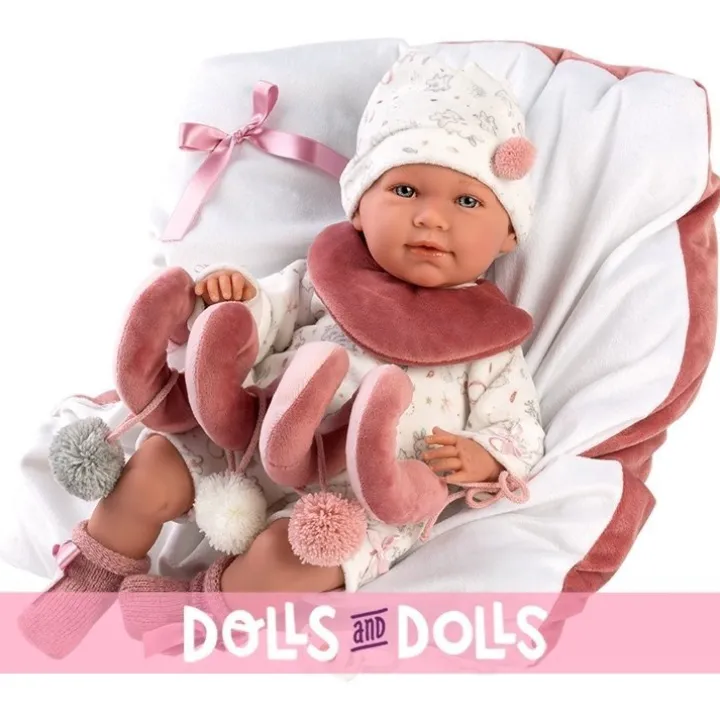 Poupée Llorens 40 cm - Pleurer Mimi nouveau-né avec parc