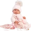 Poupée Llorens 43 cm - Tina nouveau-né avec serviette bambi rose