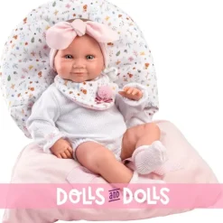 Poupée Llorens 40 cm - Tina nouveau-né avec un sac de couchage rose