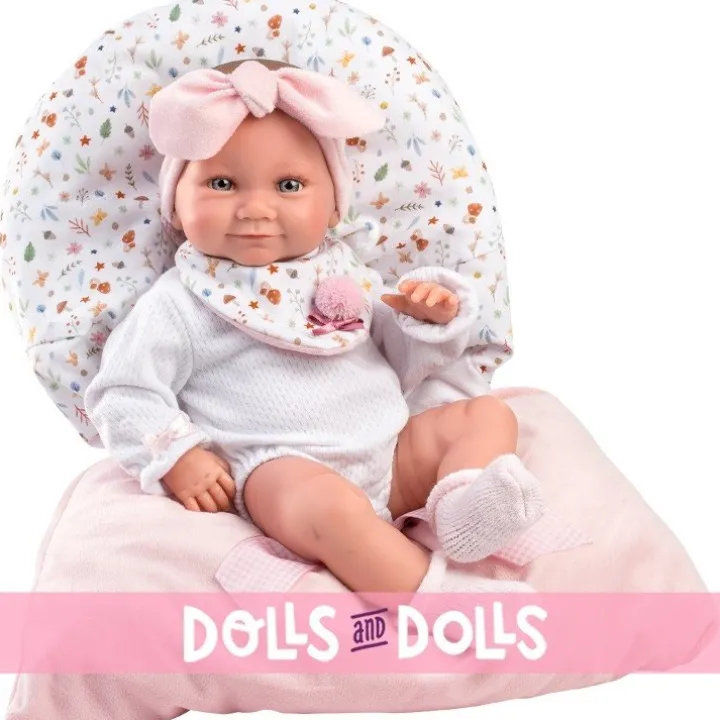 Poupée Llorens 40 cm - Tina nouveau-né avec un sac de couchage rose