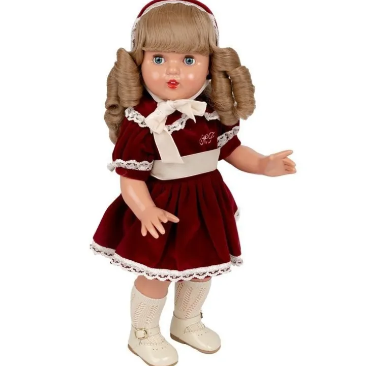 Poupée Mariquita Pérez 50 cm - Avec robe et capuche bordeaux