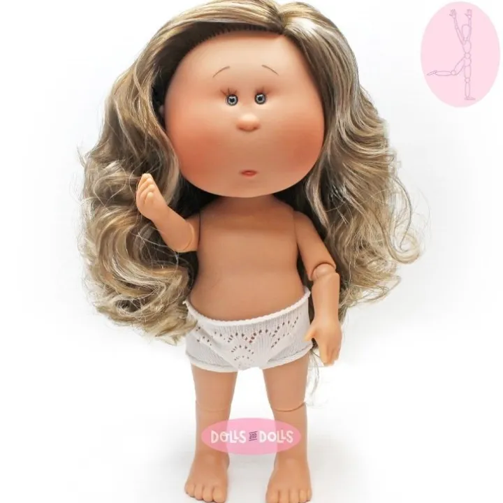 Poupée Nines d'Onil 30 cm - EXCLUSIF - Mia ARTICULÉE - Mia brune aux mèches - Sans vêtements