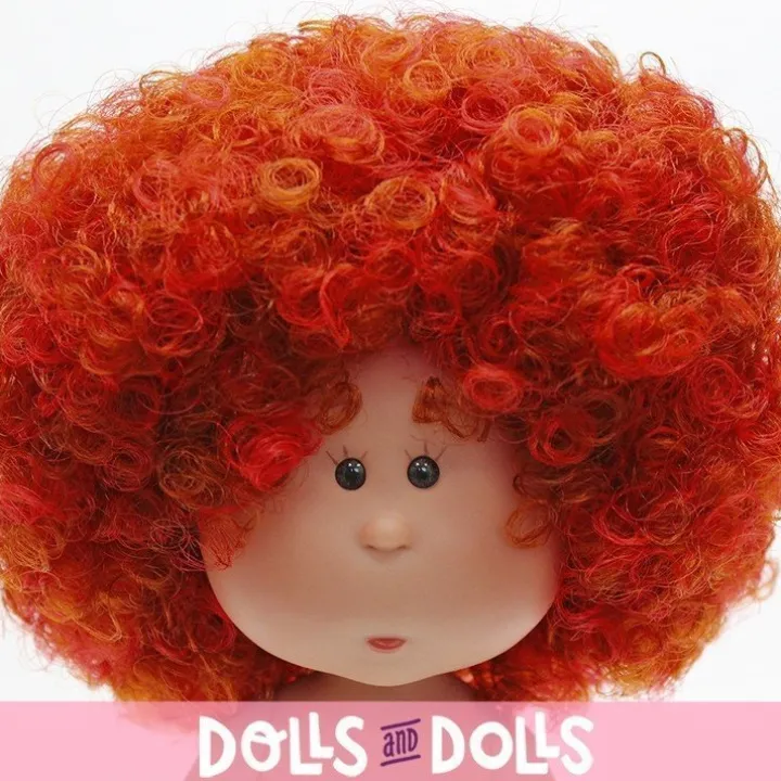 Poupée Nines d'Onil 23 cm - Little Mia aux cheveux bruns bouclés avec des reflets roux - Sans vêtements