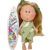 Poupée Nines d'Onil 23 cm - Little Mia summer avec des cheveux blonds et un paréo