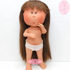 Poupée Nines d'Onil 30 cm - Mia ARTICULÉE - Mia brune avec des cheveux raides - Sans vêtements