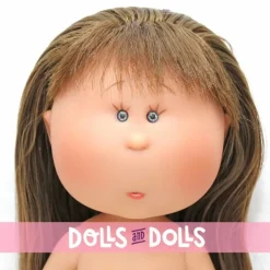 Poupée Nines d'Onil 30 cm - Mia ARTICULÉE - Mia brune avec des cheveux raides - Sans vêtements