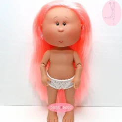 Poupée Nines d'Onil 30 cm - Mia ARTICULÉE - Mia avec des cheveux raides roses - Sans vêtements