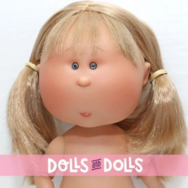 Poupée Nines d'Onil 30 cm - Mia ARTICULÉE - Mia blonde aux cheveux raides, franges et nattes - Sans vêtements