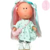 Poupée Nines d'Onil 30 cm - Mia ARTICULÉE - aux cheveux roses et aux mèches bleues avec une robe à étoiles