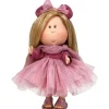 Poupée Nines d'Onil 30 cm - Mia blonde dans une robe en tulle rose