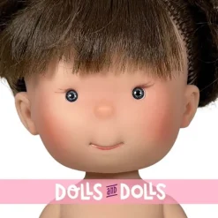 Poupée Nines d'Onil 30 cm - Pippa aux cheveux bruns en chignon et aux yeux gris - Sans vêtements