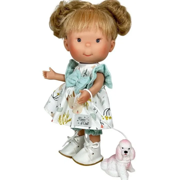 Poupée Nines d'Onil 30 cm - Pippa Menthe avec animal de compagnie